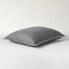 Фото #5 товара Twin/Twin Extra Long Heavyweight Linen Blend Duvet Cover & Sham Set Dark Gray -