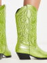 Фото #5 товара ASOS DESIGN Andi flat western knee boots in green glitter