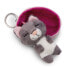 NICI Sleeping Pets Cat Grey 8 cm Basket Key Ring