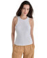 ფოტო #2 პროდუქტის Women's Crewneck Stud Trim Rib Knit Tank Top