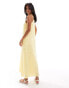 Фото #4 товара Vero Moda Petite v neck broderie jersey maxi dress in yellow