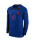 Men's Frenkie de Jong Blue Netherlands National Team 2022/23 Away Breathe Stadium Replica Player Long Sleeve Jersey