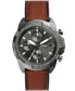 ფოტო #1 პროდუქტის Men's Bronson Chronograph Brown Leather Strap Watch 44mm