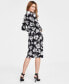 Фото #3 товара Petite Printed Twist-Front Midi Dress, Created for Macy's