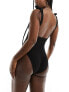 & Other Stories crinkle swimsuit in black