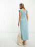 Фото #3 товара ASOS DESIGN cap sleeve ruched midi tea dress in dusty blue