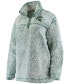 Фото #3 товара Women's Green Michigan State Spartans Sherpa Super Soft Quarter Zip Pullover Jacket