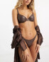 We Are We Wear PU non padded plunge bra in chocolate