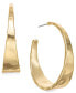 ფოტო #2 პროდუქტის Hammered Metal Medium Hoop Earrings 1-.5", Created for Macy's