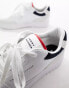 Tommy Hilfiger basket leather mixed media essential trainers in white weiß, 43 - фото #3