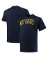 Фото #2 товара Men's Navy West Virginia Mountaineers Big and Tall Arch Team Logo T-shirt