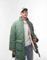 Фото #1 товара Topman oversized liner jacket with onion quilting in sage