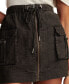 ფოტო #2 პროდუქტის Women's Army Cargo Linen-Blend Mini Skirt