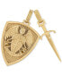 ფოტო #1 პროდუქტის 2-Pc. Set Saint Michael Shield & Sword Amulet Pendants in 14k Gold-Plated Sterling Silver, Created for Macy's