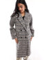 Selected Femme oversized formal coat in check print