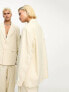 Фото #2 товара IIQUAL unisex linen blazer co-ord in cream