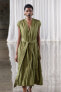 Фото #4 товара Платье из жатой ткани с поясом — zw collection ZARA
