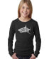 ფოტო #1 პროდუქტის Big Girl's Word Art Long Sleeve T-Shirt - SPECIES OF SHARK