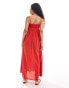 ASOS DESIGN Petite – Ausgestelltes Maxi-Strandkleid in Rot