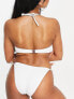 Фото #5 товара Ivory Rose Fuller Bust mix & match rib upside down triangle bikini top in white