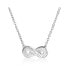 Forever Romantic Eternity Figure Eight Symbol Love Knot Gemstone Blue Created Opal Infinity Pendant Necklace For Women Girlfriend .925 Sterling Silver October Birthstone