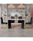 Фото #5 товара Table & 4 Black PU Chairs with Gold Legs