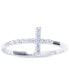 Cubic Zirconia East-West Cross Ring in Sterling Silver, Created for Macy's