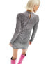 Labelrail x Dyspnea metallic drape detail mini dress in silver Серебристый, UK 10 - фото #3