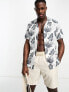 New Look short sleeve leaf print shirt in white