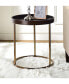 Фото #3 товара Round Tray Table with Metal Frame, Espresso