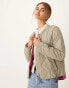 JDY zip through onion quilt coat in sage