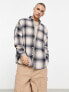 ASOS DESIGN extreme oversized brushed flannel check shirt in purple