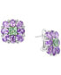ფოტო #1 პროდუქტის EFFY® Pink Amethyst (6-3/8 ct. t.w.) & Green Quartz (3-1/20 ct. t.w.) Flower Stud Earrings in Sterling Silver