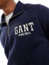 Фото #3 товара GANT arch collegiate logo half zip sweatshirt in navy