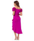 Фото #2 товара Women's Off-The-Shoulder Scuba Crepe Midi Dress