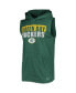 Men's Green Green Bay Packers Relay Sleeveless Pullover Hoodie