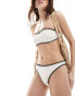 Фото #2 товара Stradivarius bikini bottom with contrast stitch in ecru