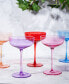 Colored Coupe Glasses, Set of 6