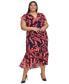 Фото #1 товара Plus Size Beverley Hills Printed Midi Dress