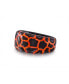 Earth Fire Design Black Rhodium Plated with Enamel Sterling Silver Band Men Ring