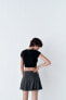 Box pleat mini skirt