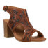 Фото #4 товара Roper Mika Ii Floral Embossed Block Heels Womens Brown Casual Sandals 09-021-09