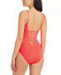 Women's Eyes Wide Open Lace Down One-Piece Swimsuit