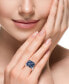 ფოტო #2 პროდუქტის Splash by EFFY® Sapphire Cluster Ring (3-1/5 ct. t.w.) in Sterling Silver