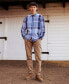 Фото #6 товара Men's Harris Tailored Long Sleeve Tartan Shirt