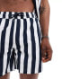 Фото #5 товара Hunky Trunks swim shorts co ord in navy and white stripe