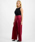 Petite Velvet High-Rise Wide-Leg Pants, Created for Macy's