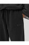 Sportswear Plush Jogger Siyah Kadın Polar Eşofman Altı