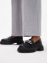 Topshop Lilah chunky loafer with chain detail in black