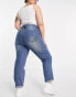 DTT Plus Veron relaxed fit mom jeans in mid blue wash